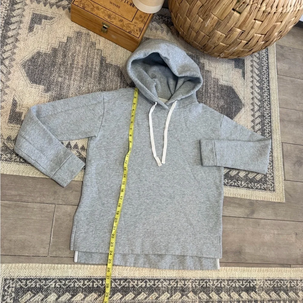 J. Crew Women’s Side Slit Tunic Hoodie Heather Gray Pullover Hoodie Sz Small
